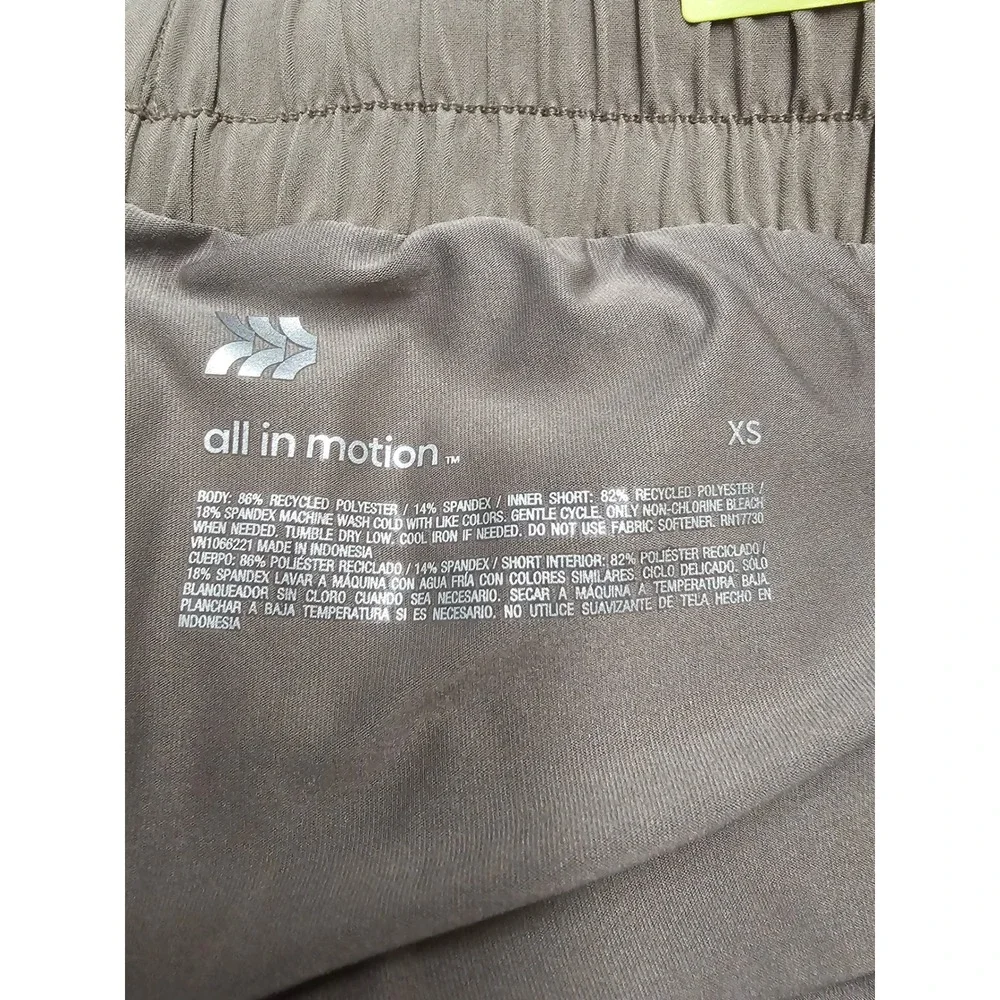 All in Motion Womens Athletic Skort‎ Brown Poly Blend Workout Size XS